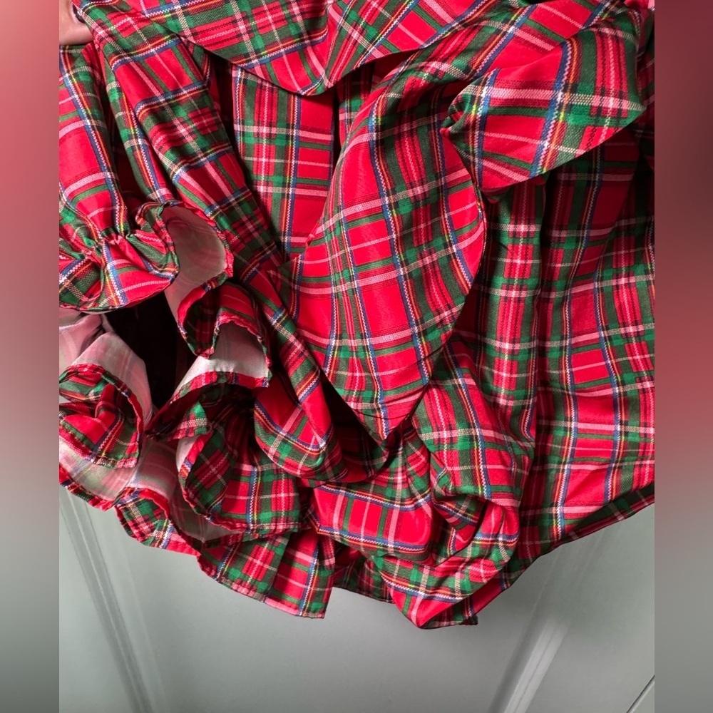 Ruth Of Carolina Velvet Christmas Plaid Bubble Dress Girls Size 7 - Picture 3 of 5